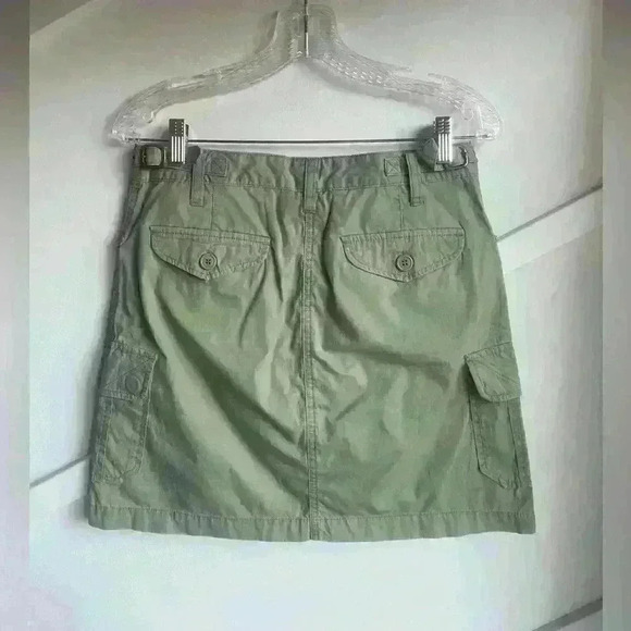 J. Crew Mini Cargo Utility  Hiking Skirt Pockets 100% Cotton Womans Size 2 - Picture 2 of 3